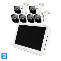 �������� ��������������� IP 5�� Ps-Link KIT-C506IP-POE-LCD / 6 ����� / ������� 10" / ������� POE