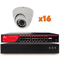 �������� ��������������� IP 5�� Ps-Link KIT-A516IP-POE 16 ����� ��� ���������